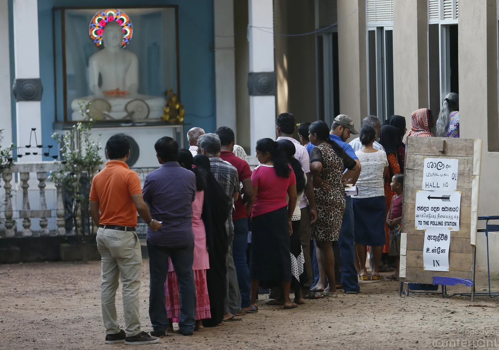 Waiting to cast their votes at the just concluded Local Government election