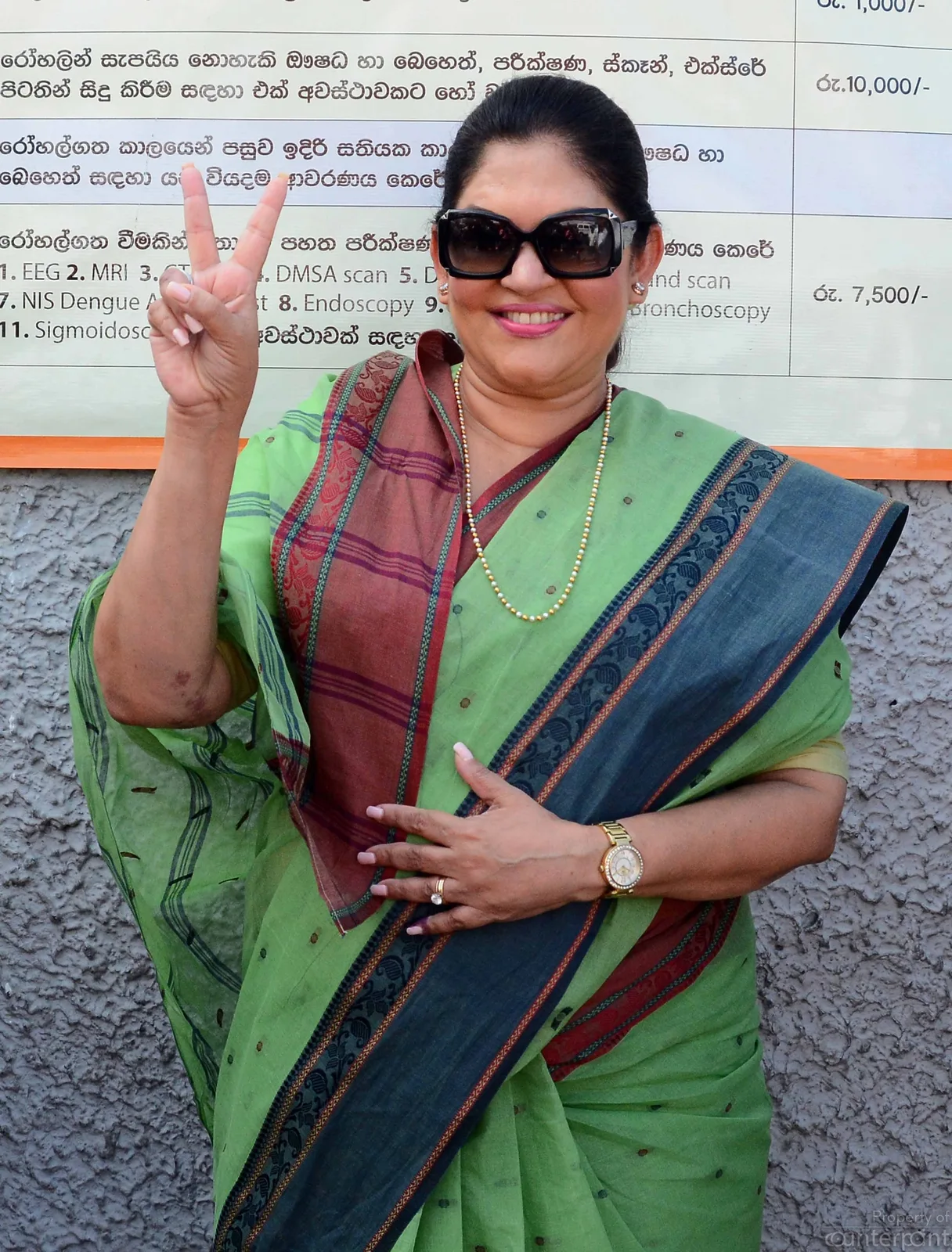 Rosy Senanayake, Mayor Elect, the first woman to be the Mayor of Colombo.