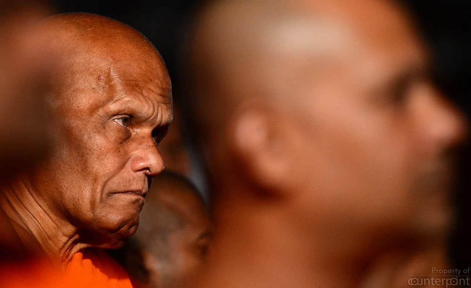 A Buddhist monk deep in thought