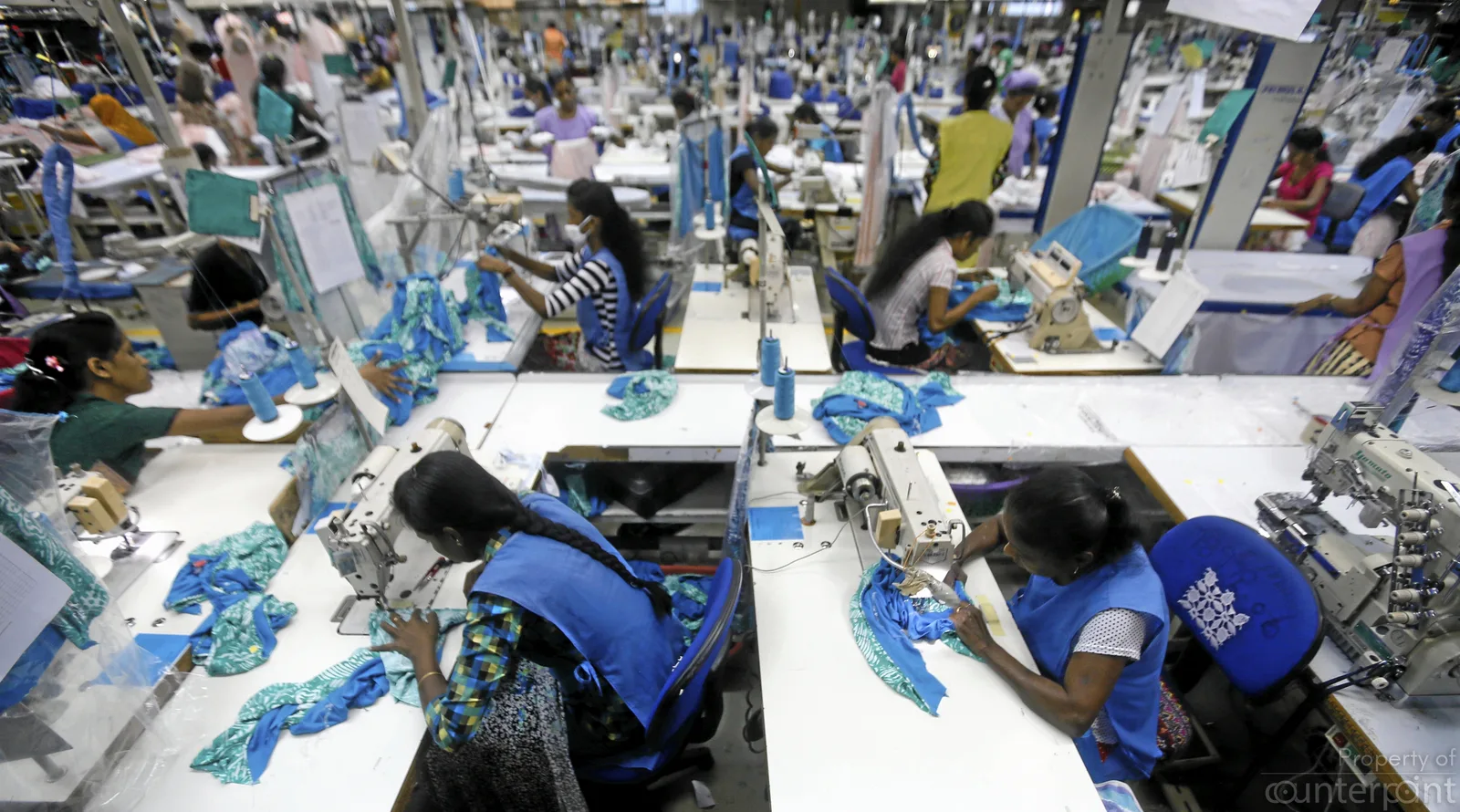No time to relax. Women hard at work in a garment factory taken in 2017.